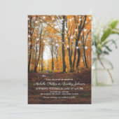 Invitation Mariage rustique de campagne en automne dans les b (Debout devant)