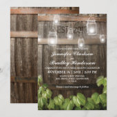 Invitation Mariage rustique de campagne | Tonneau de vigne (Devant / Derrière)