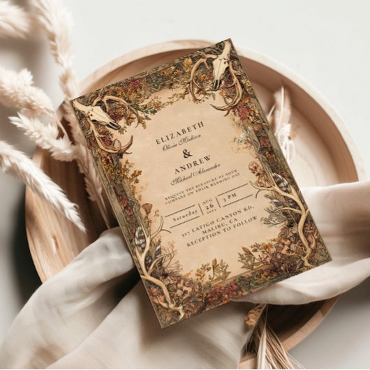 Invitation Mariage rustique de cerf en automne
