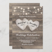 Invitation Mariage rustique de chaîne de lumières (Devant / Derrière)