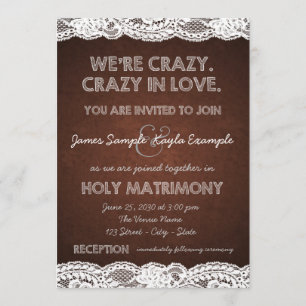 Invitation Mariage rustique de dentelle