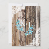 Invitation Mariage rustique de dentelle en bois d'orchidée bl (Dos)