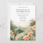 Invitation Mariage rustique de destination de montagne extéri (Devant)