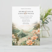 Invitation Mariage rustique de destination de montagne extéri (Debout devant)