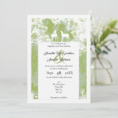 Invitation mariage rustique de faux papier de camo (Debout devant)