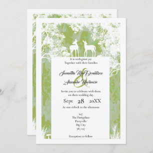 Invitation mariage rustique de faux papier de camo