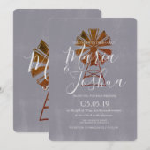 Invitation Mariage Rustique de Ferme Moulin à Vent en Pierre (Devant / Derrière)