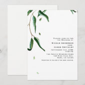 Invitation Mariage rustique de feuilles botaniques d'eucalypt (Devant / Derrière)