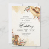 Invitation Mariage rustique de fleurs occidentales (Devant)