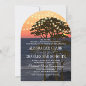 Invitation Mariage rustique de forêt de coucher de soleil (Devant)
