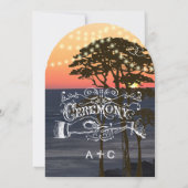 Invitation Mariage rustique de forêt de coucher de soleil (Dos)