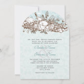 Invitation Mariage rustique de forêt de menthe arbre chêne dé (Dos)