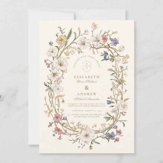 Invitation Mariage rustique de fougère forestière (Devant)