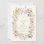 Invitation Mariage rustique de fougère forestière (Devant)