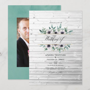 Invitation Mariage rustique de grange de campagne à l'eucalyp