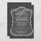Invitation Mariage rustique de la feuille typographique (Devant / Derrière)