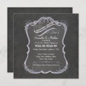 Invitation Mariage rustique de la feuille typographique (Devant / Derrière)