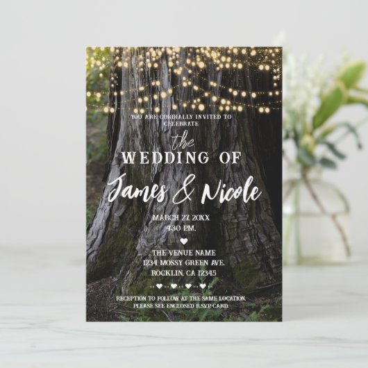 Invitation Mariage rustique de la forêt (Debout devant)