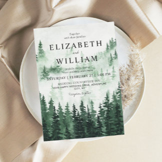 Invitation Mariage rustique de la forêt de Misty