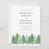 Invitation Mariage Rustique de la forêt de pin aquarelle (Devant)