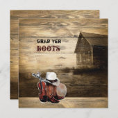 Invitation Mariage rustique de la grange en bois (Devant / Derrière)