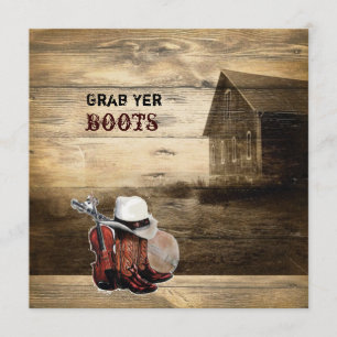 Invitation Mariage rustique de la grange en bois