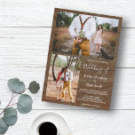 Invitation Mariage rustique de la grange en bois photo collag<br><div class="desc">Pays rustique, grange bois photo collage faire-part de mariage. Pour un mariage de printemps, d'été, d'automne ou d'hiver. Vous pouvez facilement ajouter vos propres photos, texte et noms pour créer un faire-part de mariage très personnel et unique. Si vous avez besoin d'aide, n'hésitez pas à me contacter à l'adresse pixelshoot3@gmail.com...</div>