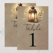 Invitation Mariage rustique de la lanterne brillante de bronz (Devant / Derrière)