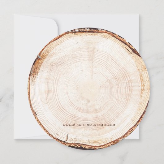 Invitation Mariage rustique de la tranche de bois du script d (Dos)
