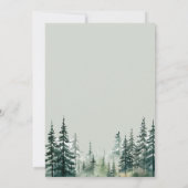 Invitation Mariage rustique de l'aquarelle de la forêt de pin (Dos)