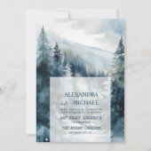 Invitation Mariage rustique de l'arbre de pin aquarelle (Devant)