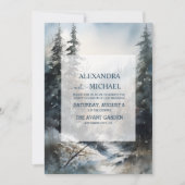 Invitation Mariage rustique de l'arbre de pin aquarelle (Devant)