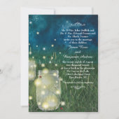 Invitation Mariage rustique de luciole de pot de maçon de (Devant)