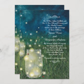 Invitation Mariage rustique de luciole de pot de maçon de (Devant / Derrière)