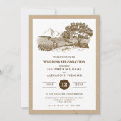 Invitation Mariage rustique de papier Kraft à crosse (Devant)