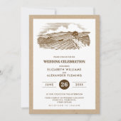 Invitation Mariage rustique de papier Kraft à crosse (Devant)