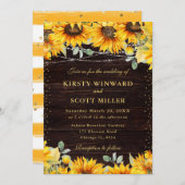 Invitation Mariage Rustique de tournesol aquarelle (Devant / Derrière)