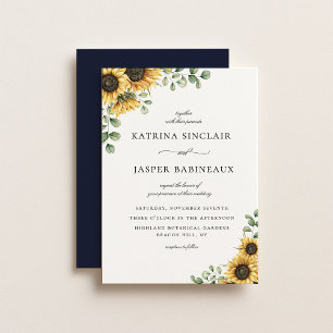 Invitation Mariage rustique de tournesol Eucalyptus