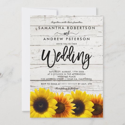 Invitation Mariage rustique de typographie en bois de (Devant)