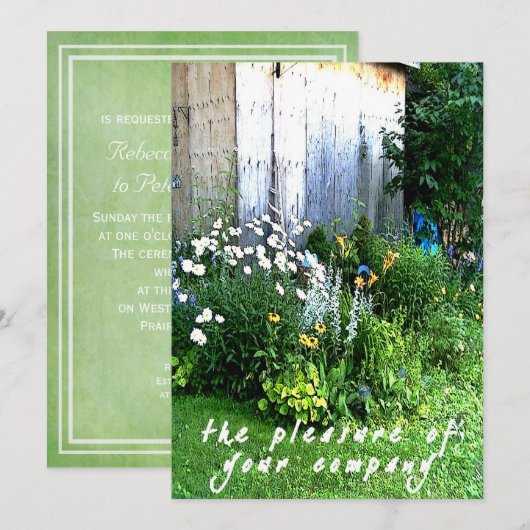 Invitation Mariage rustique décontracté de jardin de jardin (Devant / Derrière)