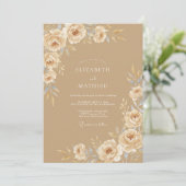 Invitation Mariage Rustique Délicat de Sable (Debout devant)
