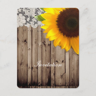 Invitation mariage rustique dentelle grange bois campagne tou