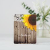 Invitation mariage rustique dentelle grange campagne tourneso (Debout devant)