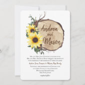 Invitation Mariage rustique des Tournesols de automne (Devant)
