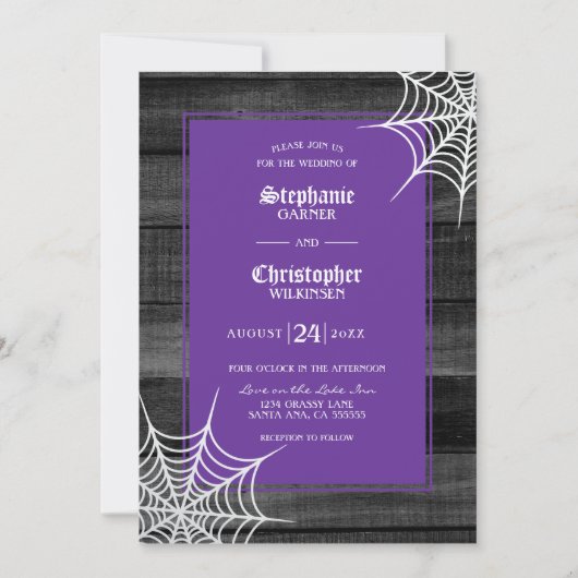 Invitation Mariage rustique d'Halloween (Devant)