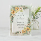 Invitation Mariage Rustique d'Hiver au Vert Pin (Debout devant)