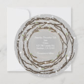 Invitation Mariage rustique d'hiver Branches & Neige de campa (Dos)