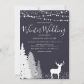 Invitation Mariage Rustique d'Hiver Cerf de Campagne (Devant)