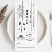 Invitation Mariage rustique do-it-yourself Movie Ticket Parti