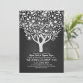 Invitation mariage rustique d'un arbre à plateau (Debout devant)